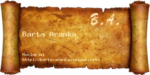 Barta Aranka névjegykártya
